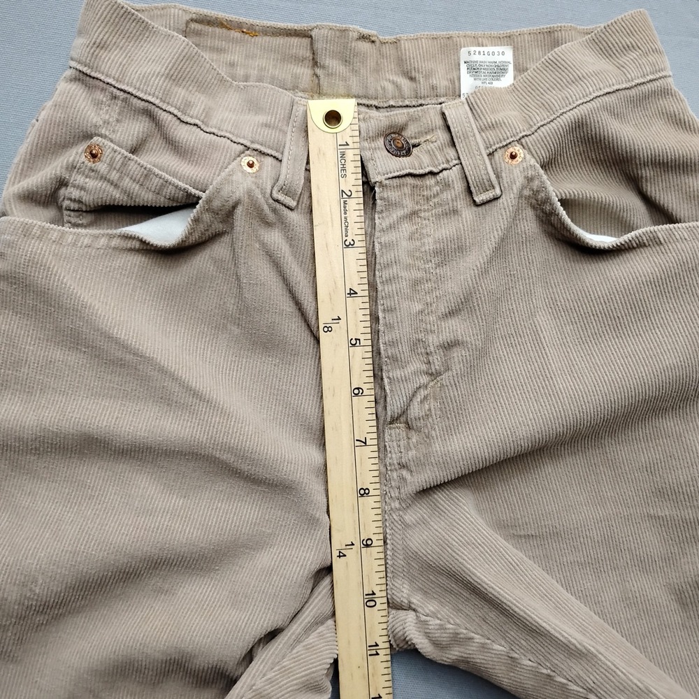 Vintage Levis 910 Tan Corduroy Pants 90s Made in USA Straight Leg Beige 3 JR M - Picture 6 of 11